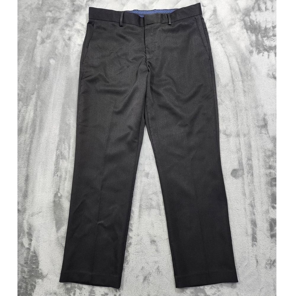 Perry Ellis Portfolio Pants Mens‎ 34x30 Black Modern Dress Stretch Straight Leg